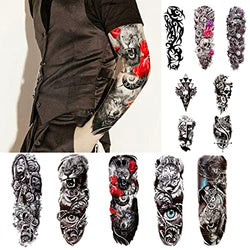 Temporary Tattoo Temporary Tattoo Sleeves for Women or Man or Kids fake tattoos that look real and last long 12 Sheets
