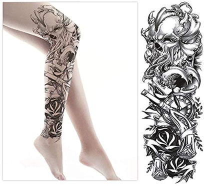 Full Arm Fake Temporary Tattoos and Half Arm Tattoo Sticker (20 sheets)