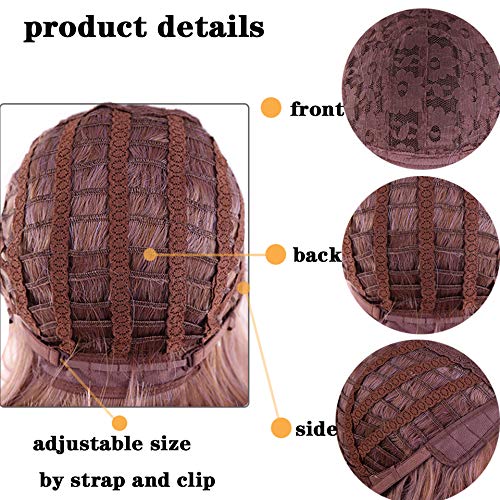 Mixed Taro Purple Gray Wavy Ombre Synthetic Human Hair Feel Heat Resistant Synthetic Wig with Full Customizable Air Bangs Mermaid Cosplay