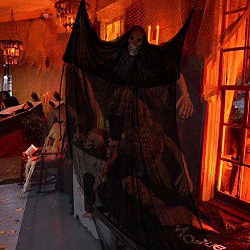Hanging Ghost Decorations Skeleton 10.8 Foot LED Hanging Prop for Halloween Party Indoors and Outdoors Decor
