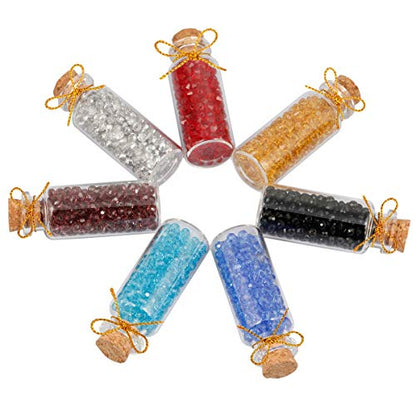 Crystal Wishing Bottles Set of 7 Faceted Crystal Beads