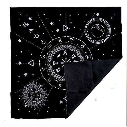 Altar Table Cloth Tapestry 12 Constellations Pentacle Astrology Divination Cards