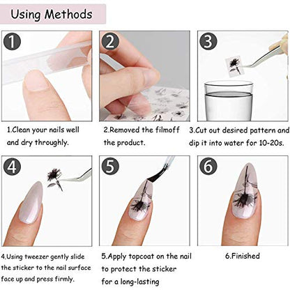 Water Transfer Nail Stickers Decals 3D Dragon Snake Angel Nail Art Stickers Decals
