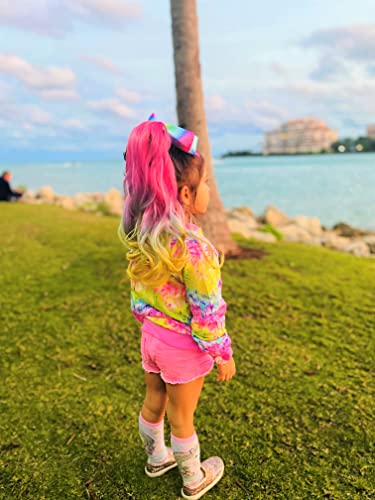 Unicorn Wavy Rainbow Color Ponytail Hair Extension 22 inch