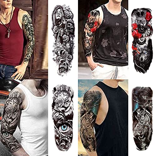 Temporary Tattoo Sleeves fake tattoos that look real and last long 12 Sheets