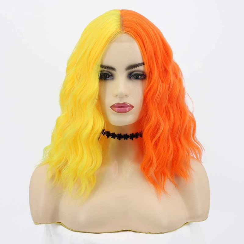 Middle Part Synthetic Shoulder Length 14 Inch Colorful Heat Resistant Fiber Wig