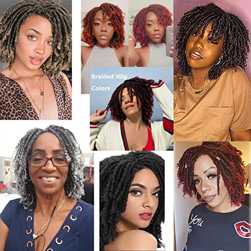 Dreadlock Synthetic Braiding Short Wigs Crochet Twist Braids Wigs Afro Curly Synthetic Hair Braiding Wig African Hairstyle