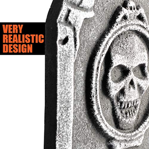 Graveyard Décor RIP Lightweight Foam Tombstones Set of 4