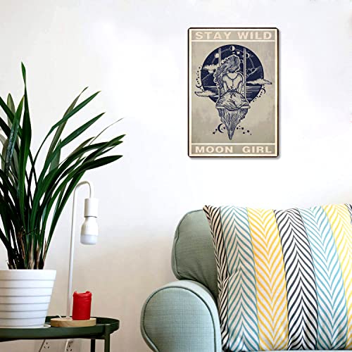 Stay Wild Moon Child Vintage Metal Tin Sign Wall Decor for Bar Pub Club8 x 12 inch