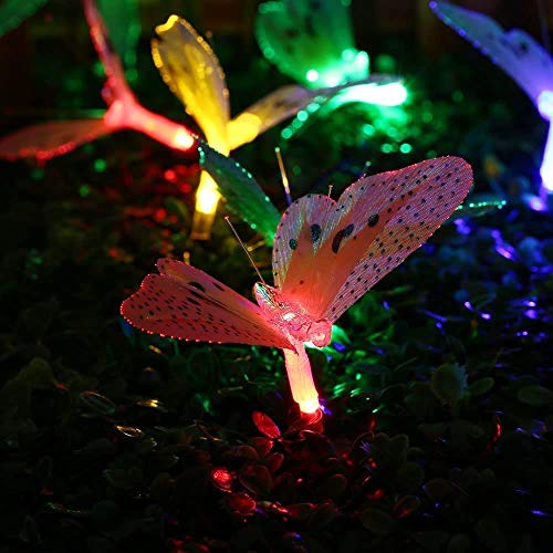 Butterfly Solar String Lights Outdoor 12 LED Waterproof