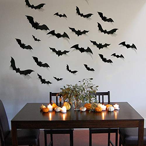 3D Scary Bats Halloween Stickers Set
