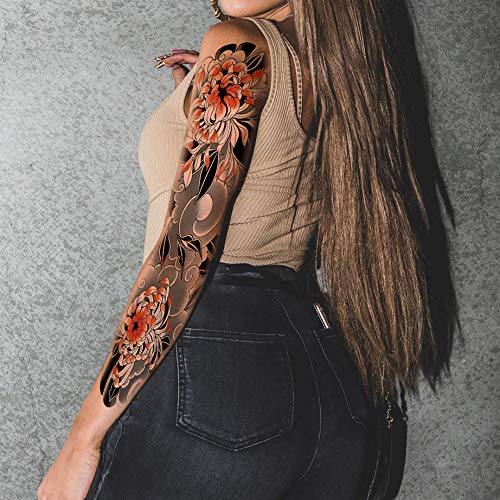 Extra Large Sleeve Temporary Tattoos, Full Arm Tattoo Sleeves, Fake Sleeve Tattoo, 6 Sheet