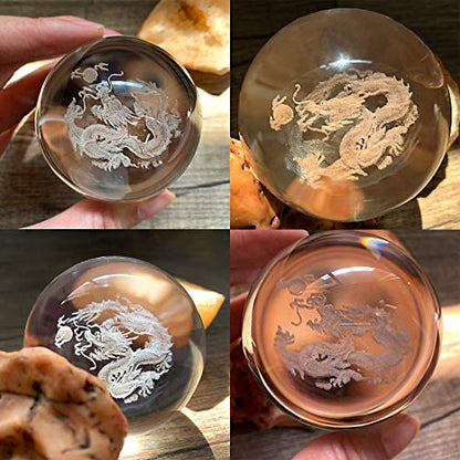 Dragon Crystal Ball with Sliver-Plated Flowering Stand