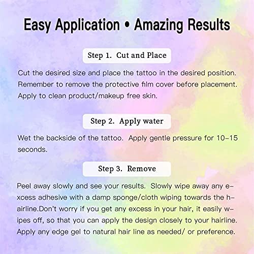 Temporary Baby Hair Tattoo Stickers, - 6 Types of optional - Waterproof Tattoos, Edge Tattoo Hair Stickers for DIY Hairstyling