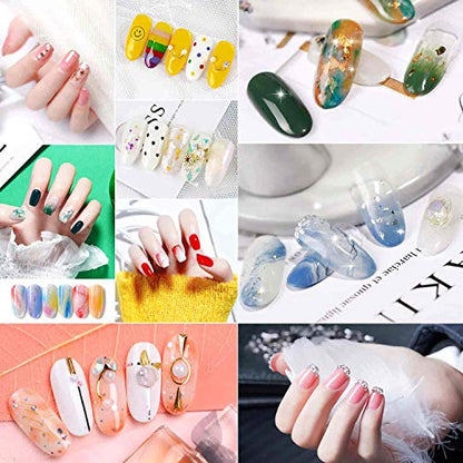 Nail Design Kit, Selizo Nail Art Tools Kit Include 8420pcs Nail Rhinestones Gems Crystals, Nail Brushes, 24 Pots Nail Foil Flakes for Nail Art Rhinestones Supplies and Decoration