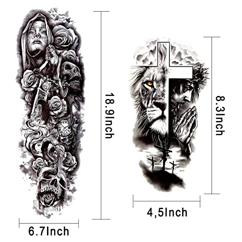 Temporary Tattoo Sleeves fake tattoos that look real and last long 12 Sheets