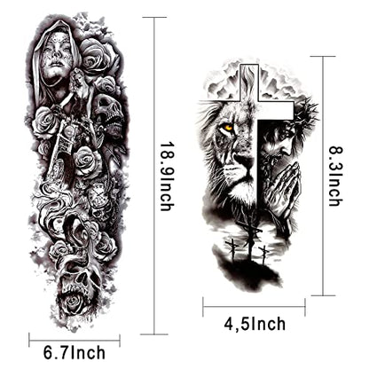 Temporary Tattoo Sleeves fake tattoos that look real and last long 12 Sheets