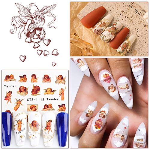 Water Transfer Nail Stickers Decals 3D Dragon Snake Angel Nail Art Stickers Decals