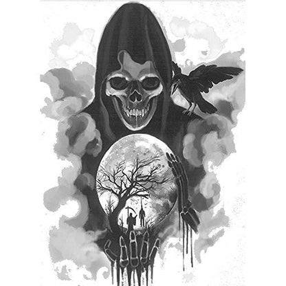 Grim Reaper Full Back Tattoo - Temporary Waterproof and Durable