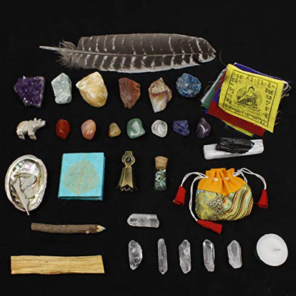 Healing Crystals Meditation Altar 35 Piece Set 