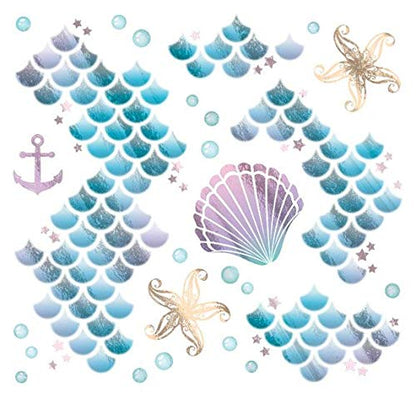 Halloween Realistic Temporary Costume Make Up Face Metallic Tattoo Kit Men or Women - (Mermaid) - 2 Kits