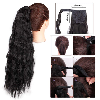 Wrap Around Ponytail Extensions Choose Color to Match Your Hair or Create a New Look while adding Volume to your Style 22" Heat Resistant