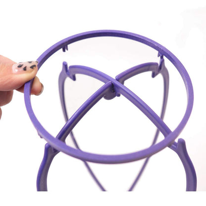 Wig Stands | Set of 3 Portable Wig Stand | Collapsible Wig Holder | Durable Wig Display | 13.8 Inch Blue Travel Wig Stand for All Wig Types