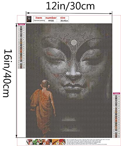 6 Pieces 5D Diamond Painting Kit for Adults Buddha Statue,Full Drill Painting by Number Kits Set for Home Office Wall Decor(12x16 inch,Buddha Statue)