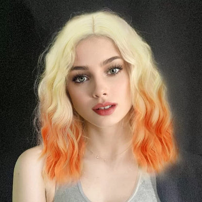 Middle Part Synthetic Shoulder Length 14 Inch Colorful Heat Resistant Fiber Wig