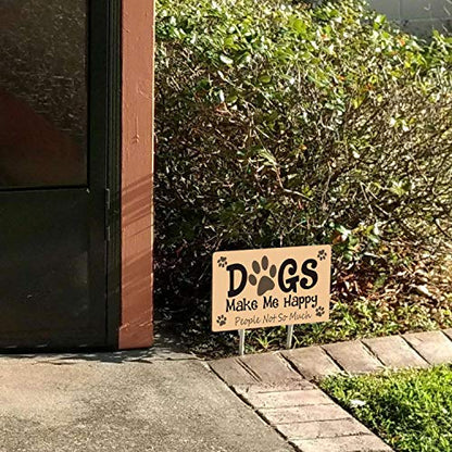 Dog Make Me Happy People Not So Much  Metal Tin Sign Wall Art Pub Bar Gifts for Dog Lovers 8X12 Inch