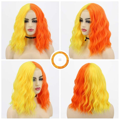 Middle Part Synthetic Shoulder Length 14 Inch Colorful Heat Resistant Fiber Wig