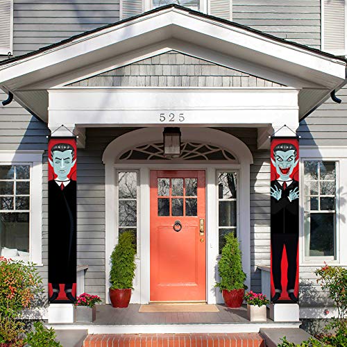  Halloween Vampire 2 Hanging Banners + 30 PVC Bats 