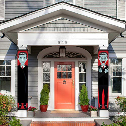  Halloween Vampire 2 Hanging Banners + 30 PVC Bats 