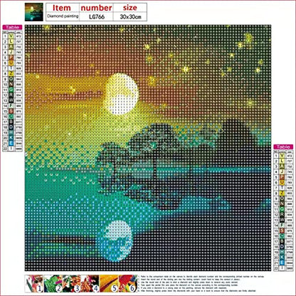 12 Pack DIY 5D Diamond Painting Kit,Diamond Painting Kits for Adults,Full Drill Diamond Art Paint by Numbers Star Moon Diamonds Gem Art Drill with Diamond Tool Sets 12" x 12"