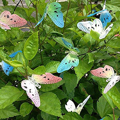 Butterfly Solar String Lights Outdoor 12 LED Waterproof