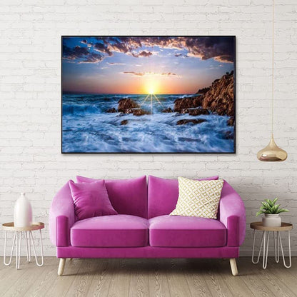 5D Lake Diamond Painting , Diamond Painting Moon Kits for Adults，DIY Full Drill Crystal Rhinestone Arts and Crafts, Gem Art Paints with Diamond Home Wall Decor 27.5 X 15.7inch