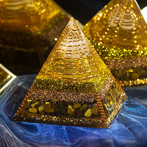 Orgone Pyramid Handmade,Crystal Seven Chakra, Positive Energy Generator Blanacing, Spiritual Balance Crystals Stones,Healing Crystal for Meditation Calmness Yoga Reiki,for Home Office