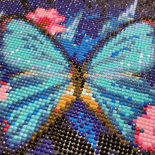 DIY Diamond Painting Neon Blue Purple Black Maple Leave Butterfly 5D Cross Stitch Full Round Diamond Embroidery Kits Home Decor 12 x 16 Inch