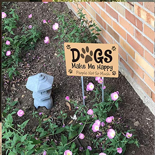 Dog Make Me Happy People Not So Much  Metal Tin Sign Wall Art Pub Bar Gifts for Dog Lovers 8X12 Inch