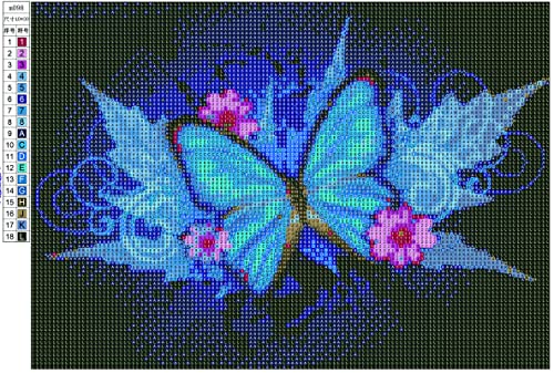 DIY Diamond Painting Neon Blue Purple Black Maple Leave Butterfly 5D Cross Stitch Full Round Diamond Embroidery Kits Home Decor 12 x 16 Inch