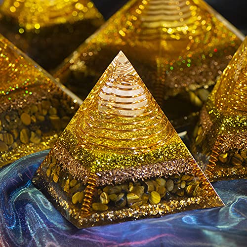 Orgone Pyramid Handmade,Crystal Seven Chakra, Positive Energy Generator Blanacing, Spiritual Balance Crystals Stones,Healing Crystal for Meditation Calmness Yoga Reiki,for Home Office