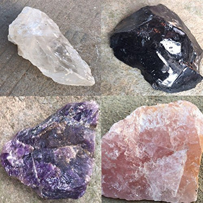 Healing Crystal Wands | 2" Amethyst Crystal, Clear Quartz Crystal Wand & Rose Quartz Crystal Points| 6 Faceted Reiki Chakra Meditation Therapy (3 pcs)
