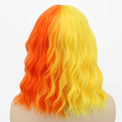 Middle Part Synthetic Shoulder Length 14 Inch Colorful Heat Resistant Fiber Wig