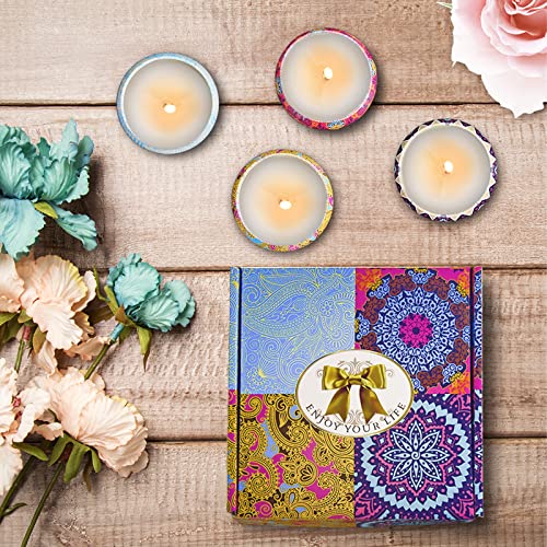 Scented Candles Set for Women Portable Candles Travel Tin Fragrance Gift for Birthday Christmas Day Weddings Soy Candle Long Lasting Aromatherapy Candles for Home Fragrances Decor