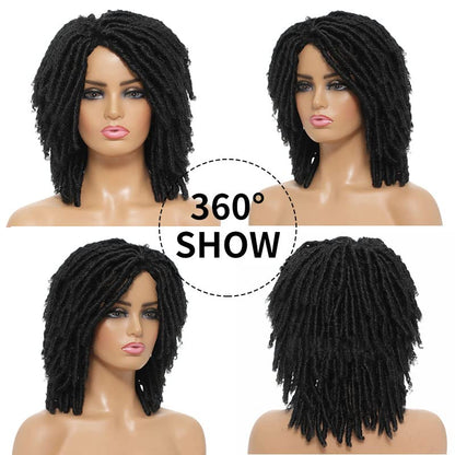 Dreadlock Synthetic Braiding Short Wigs Crochet Twist Braids Wigs Afro Curly Synthetic Hair Braiding Wig African Hairstyle