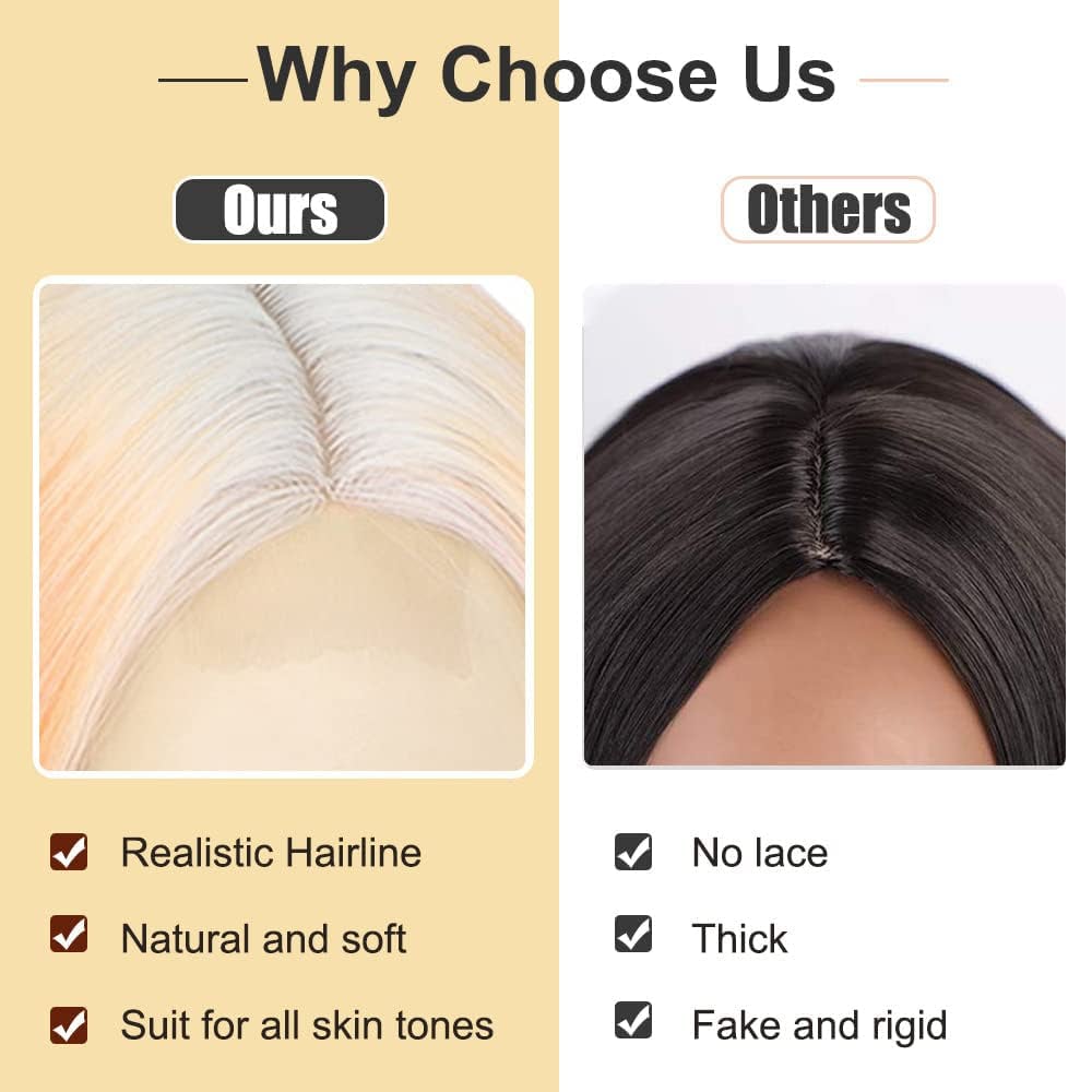 Middle Part Synthetic Shoulder Length 14 Inch Colorful Heat Resistant Fiber Wig