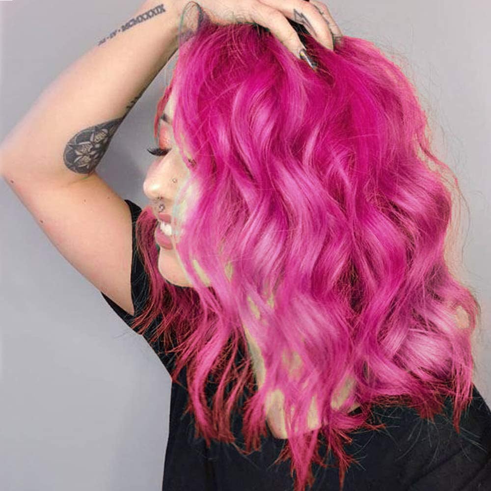 Middle Part Synthetic Shoulder Length 14 Inch Colorful Heat Resistant Fiber Wig