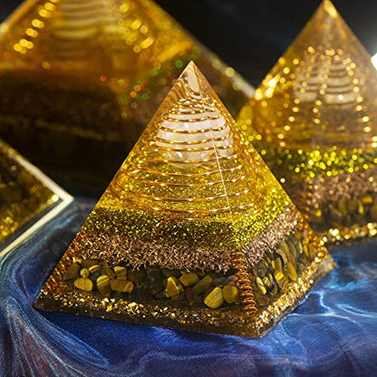 Orgone Pyramid Handmade,Crystal Seven Chakra, Positive Energy Generator Blanacing, Spiritual Balance Crystals Stones,Healing Crystal for Meditation Calmness Yoga Reiki,for Home Office