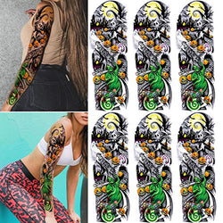 Jack Skellington Nightmare Before Christmas Large Full Arm Tattoos Sleeve, 6 Sheet