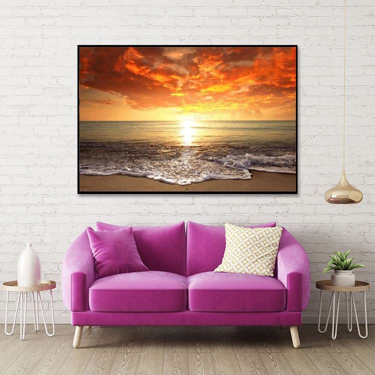 5D Lake Diamond Painting , Diamond Painting Moon Kits for Adults，DIY Full Drill Crystal Rhinestone Arts and Crafts, Gem Art Paints with Diamond Home Wall Decor 27.5 X 15.7inch